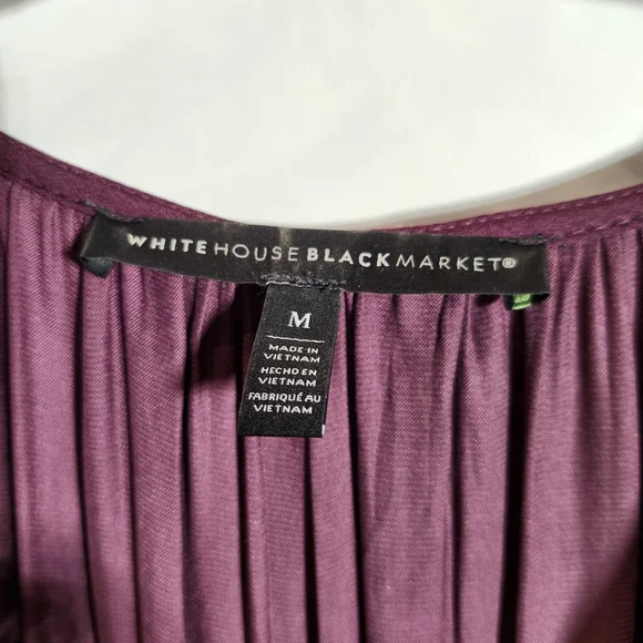 White House Black Market Plum Sleeveless Maxi Dress with Waist Tie - Picture 2 of 5